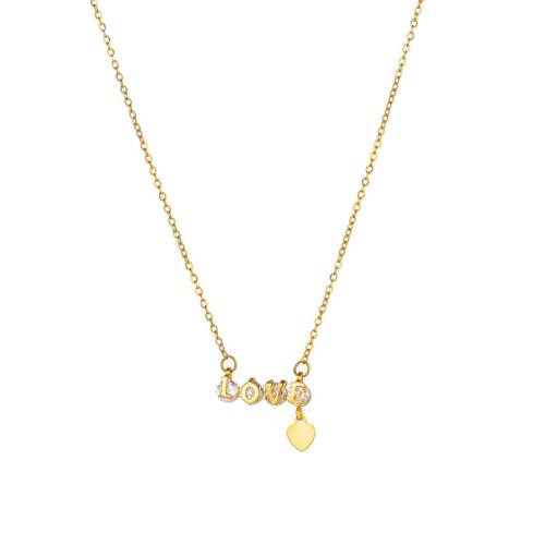 Titanstahl Halskette, Modeschmuck & für Frau & mit Strass, keine, Länge:ca. 45 cm, verkauft von PC