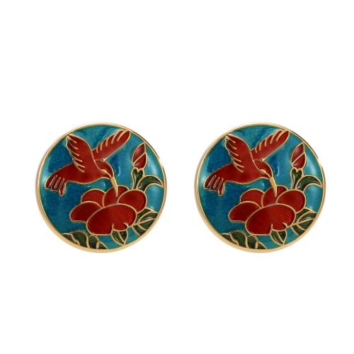 Brass Stud Earring, fashion jewelry & for woman, more colors for choice, 21x21mm, Sold By Pair