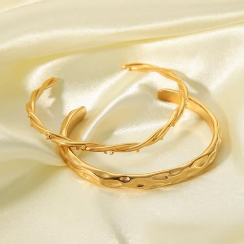 Stainless Steel Bangle 304 Stainless Steel 18K gold plated fashion jewelry & for woman golden Inner Approx 62mm Sold By PC