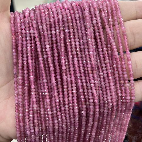 Gemstone Jewelry Beads Tourmaline Abacus fashion jewelry & DIY & faceted pink Sold Per Approx 38 cm Strand
