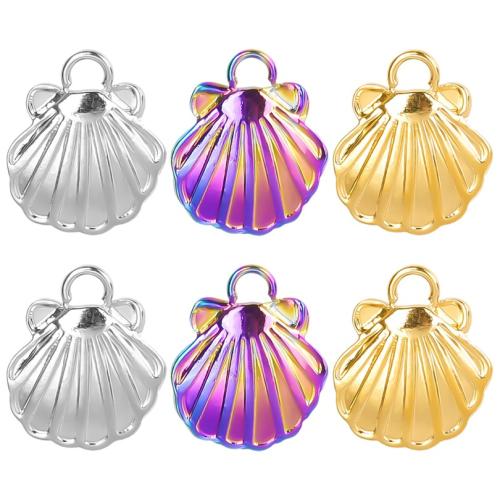 Stainless Steel Pendants, 304 Stainless Steel, Shell, Vacuum Ion Plating, fashion jewelry & DIY, more colors for choice, 10x12mm, Sold By PC