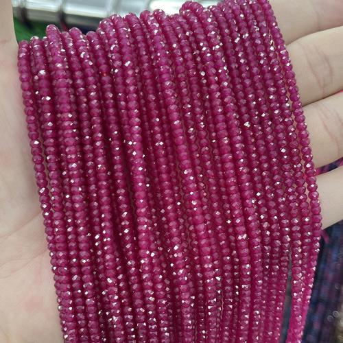 Gemstone Jewelry Beads, Ruby Alumina, Abacus, fashion jewelry & DIY & different size for choice & faceted, fuchsia, Sold Per Approx 38 cm Strand