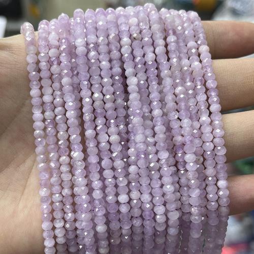 Perles bijoux en pierres gemmes, kunzite, abaque, bijoux de mode & DIY & normes différentes pour le choix & facettes, violet clair, Vendu par Environ 38 cm brin