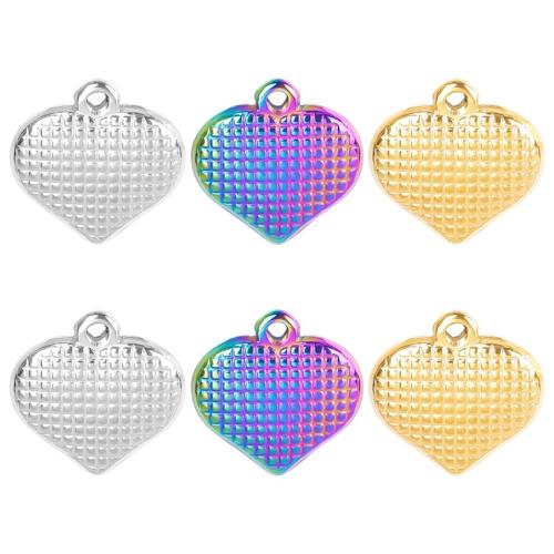 Stainless Steel Heart Pendants, 304 Stainless Steel, Vacuum Ion Plating, fashion jewelry & DIY, more colors for choice, 16x16mm, Sold By PC
