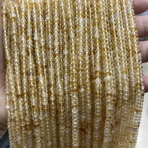 Natural Citrine Beads, Abacus, fashion jewelry & DIY & faceted, yellow, 3x4mm, Sold Per Approx 38 cm Strand