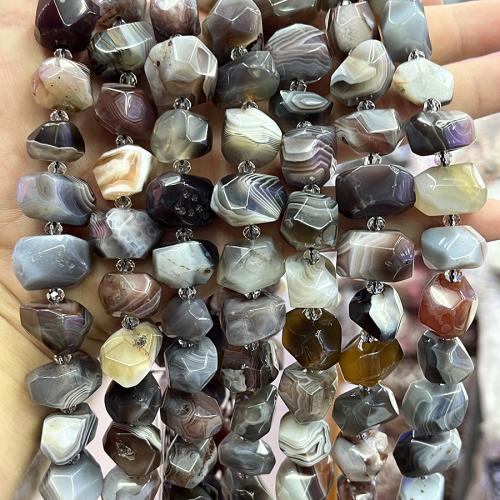 Prirodni Bocvana ahat perle, Nuggetsi, modni nakit & možete DIY, miješana boja, 13x18mm, Prodano Per Približno 38 cm Strand