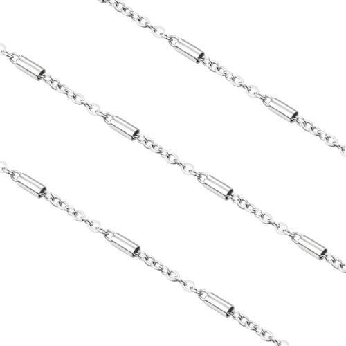 Stainless Steel Necklace Chain, 304 Stainless Steel, DIY, more colors for choice, Approx 5m/Bag, Sold By Bag