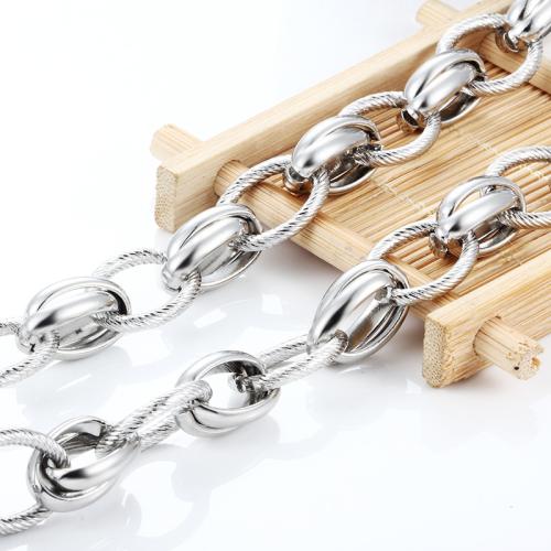 Stainless Steel Nekclace Chain, 304 roestvrij staal, DIY, Ca 2m/Bag, Verkocht door Bag