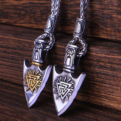 Stainless Steel Jewelry Necklace, 304 Stainless Steel, polished, fashion jewelry & Unisex & different styles for choice, more colors for choice, 46x25mm, Length:Approx 60 cm, Sold By PC