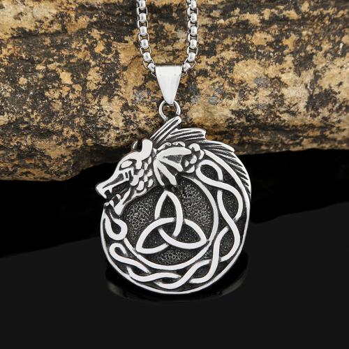 Stainless Steel Jewelry Necklace, 304 Stainless Steel, polished, fashion jewelry & different styles for choice & for man, 34x43mm, Length:Approx 60 cm, Sold By PC