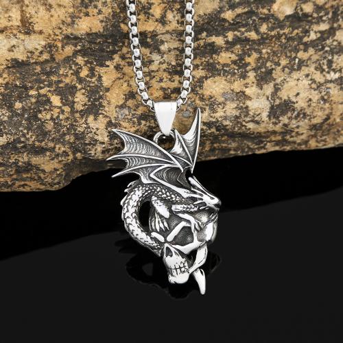 Stainless Steel Jewelry Necklace, 304 Stainless Steel, polished, fashion jewelry & different styles for choice & for man, 28x47mm, Length:Approx 60 cm, Sold By PC
