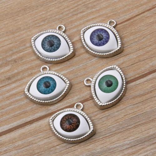 Evil Eye Pendants Zinc Alloy with Resin plated DIY nickel lead & cadmium free Sold By PC