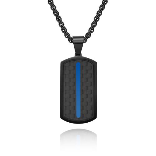 Stainless Steel Jewelry Necklace 304 Stainless Steel with Carbon Fibre Vacuum Ion Plating fashion jewelry & for man Sold By PC