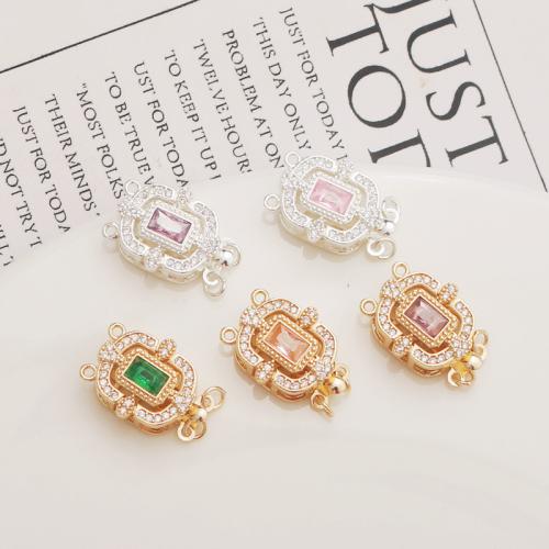 Zinc Alloy Jewelry Clasp plated DIY & micro pave cubic zirconia nickel lead & cadmium free Sold By PC