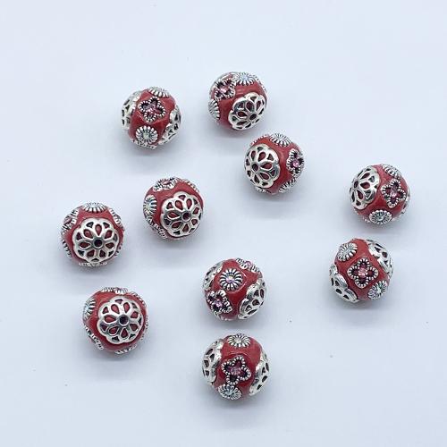 Rhinestone Zinc Alloy Beads with Clay gold color plated DIY & with rhinestone 16mm Sold By Bag