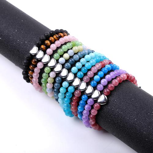 Gemstone Bracelets, Dyed Marble, with 304 Stainless Steel, fashion jewelry, more colors for choice, Length:18.5 cm, Sold By PC