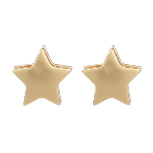 Boucles d'oreilles en alliage de zinc, étoile, bijoux de mode & pour femme, Or, 22x22mm, Vendu par paire