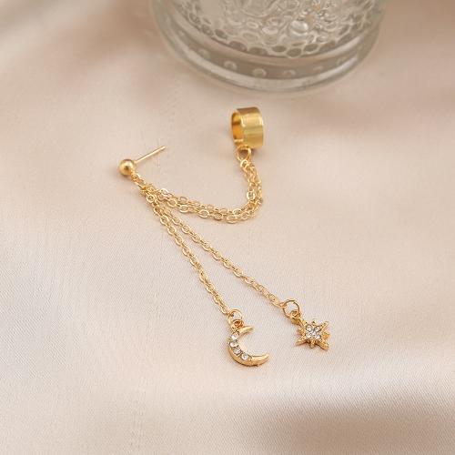 Zinc Alloy Drop Earrings plated fashion jewelry & for woman & with rhinestone Sold By PC