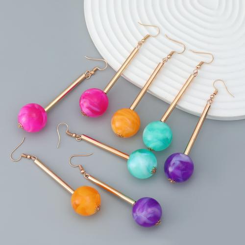 Resin Earring, Tibetan Style, with Resin, Lollipop, plated, fashion jewelry & for woman, more colors for choice, 84x22mm, Sold By Pair