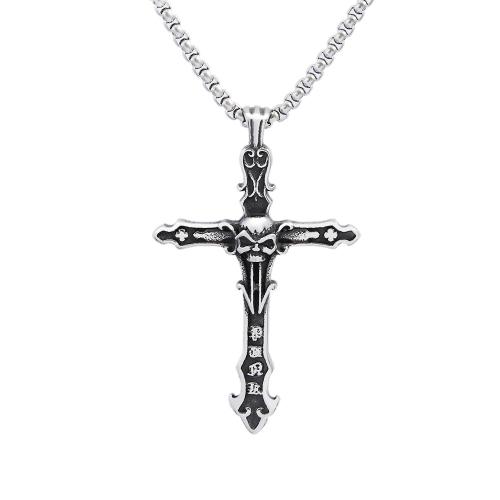 Nehrđajućeg čelika križa Privjesci, 304 nehrđajućeg čelika, s Titanium Čelik, uglađen, različitih stilova za izbor, izvorna boja, Prodano By PC