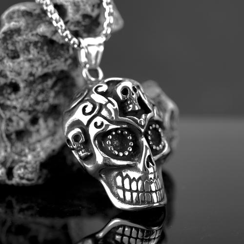 Titanium Steel Pendants, Skull, polished, different styles for choice, original color, Sold By PC