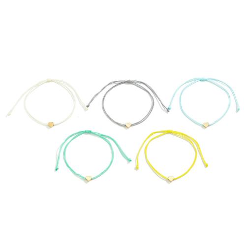 Zinc Alloy Bracelet Set with Knot Cord handmade 5 pieces & for woman mixed colors Sold By Set