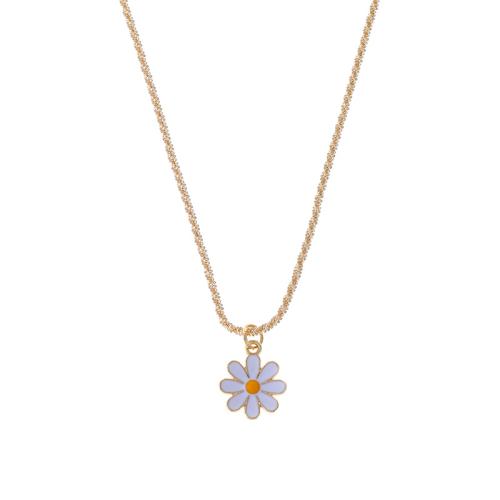 Zinc Alloy Jewelry Necklace for woman & enamel golden Length Approx 45-50 cm Sold By PC