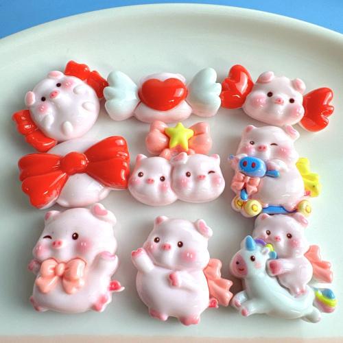 Mobile Phone DIY Decoration, Resin, Pig, different styles for choice & enamel, DIY kit length 20-25mm, Sold By PC