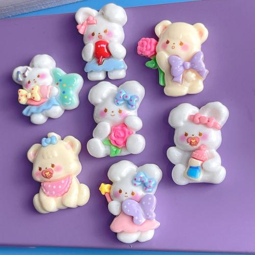 Mobile Phone DIY Decoration, Resin, Rabbit, different styles for choice & enamel, 20x28mm, Sold By PC