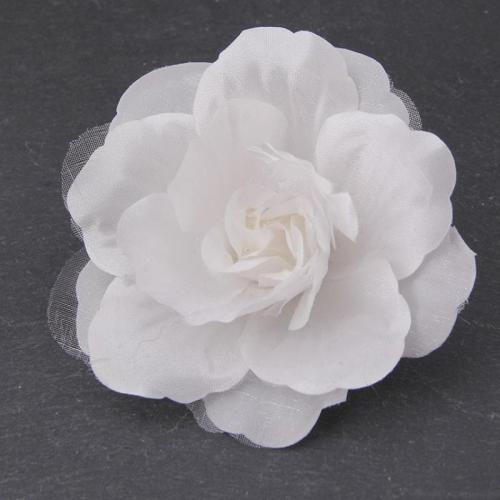 Fashion Brooch Jewelry Silk with Organza & Zinc Alloy handmade for woman 90mm Sold By PC