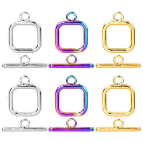 Stainless Steel Toggle Clasp, 304 Stainless Steel, Square, Vacuum Ion Plating, fashion jewelry & DIY, more colors for choice, Sold By PC