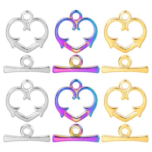 Stainless Steel Toggle Clasp 304 Stainless Steel Heart Vacuum Ion Plating fashion jewelry & DIY Sold By PC