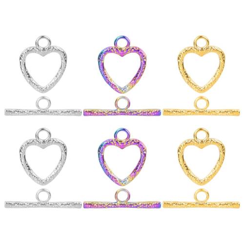 Stainless Steel Toggle Clasp, 304 Stainless Steel, Heart, Vacuum Ion Plating, fashion jewelry & DIY, more colors for choice, Sold By PC