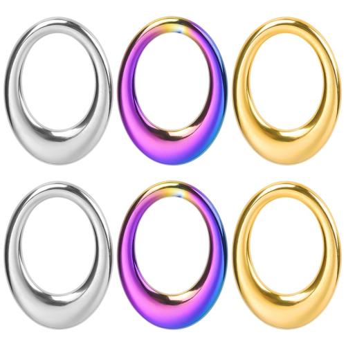 Stainless Steel Pendants, 304 Stainless Steel, Oval, Vacuum Ion Plating, fashion jewelry & DIY & hollow, more colors for choice, 19x27mm, Sold By PC