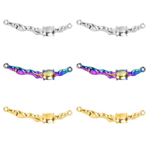Stainless Steel Connector, 304 Stainless Steel, Vacuum Ion Plating, fashion jewelry & DIY & 1/1 loop, more colors for choice, 43x10mm, Sold By PC