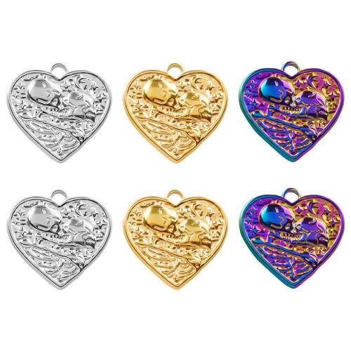 Stainless Steel Heart Pendants 304 Stainless Steel Vacuum Ion Plating fashion jewelry & DIY Sold By PC