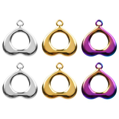 Stainless Steel Heart Pendants, 304 Stainless Steel, Vacuum Ion Plating, fashion jewelry & DIY & hollow, more colors for choice, 20x22mm, Sold By PC
