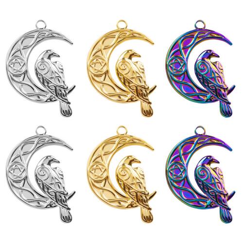 Stainless Steel Pendants 304 Stainless Steel Moon Vacuum Ion Plating fashion jewelry & DIY Sold By PC