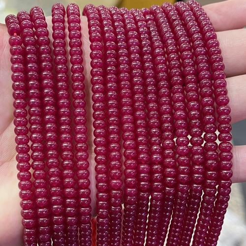 Gemstone Jewelry Beads, Ruby Alumina, Abacus, fashion jewelry & DIY & different size for choice, fuchsia, Sold Per Approx 38 cm Strand