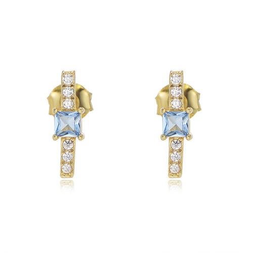 Zircon cubique Micro Pave d'oreille en argent sterling, Argent sterling 925, bijoux de mode & pavé de micro zircon & pour femme, plus de couleurs à choisir, 12.67mm, Vendu par paire