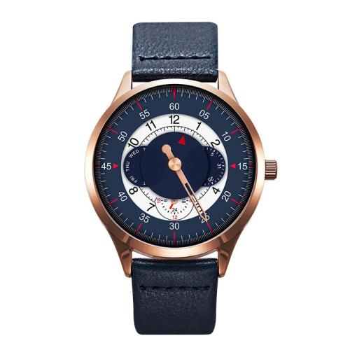 Herren Armbanduhr, Glas, mit PU Leder, Lebenswasserbeständig & Modeschmuck & japanische Uhr-Bewegung & für den Menschen, keine, Länge:ca. 23 cm, verkauft von PC