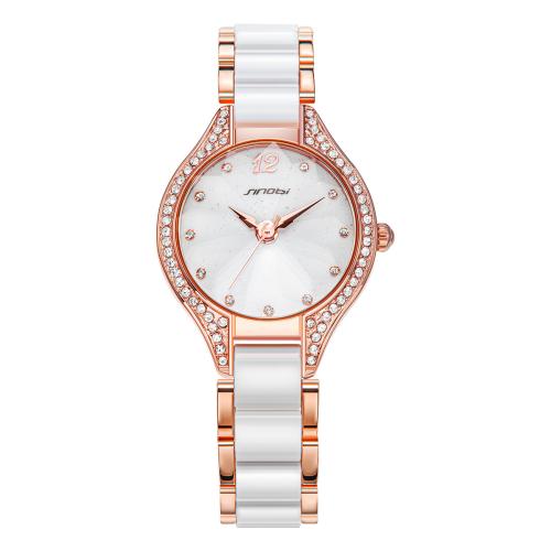 Women Wrist Watch Glass Life water resistant & fashion jewelry & japanese movement & for woman & with rhinestone Dial x7mm Sold By PC