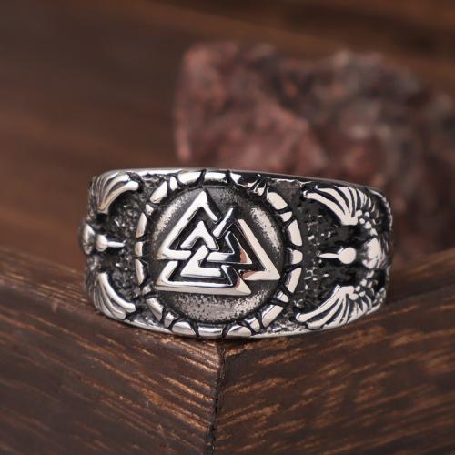 Rozsdamentes acél Finger Ring, 304 rozsdamentes acél, csiszolt, divat ékszerek & különböző méretű a választás & az ember, az eredeti szín, Által értékesített PC