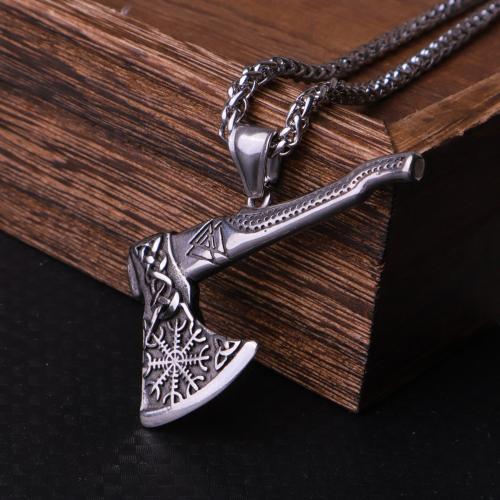 Stainless Steel Jewelry Necklace, 304 Stainless Steel, Axe, polished, fashion jewelry & Unisex & different styles for choice, original color, Length:Approx 60 cm, Sold By PC