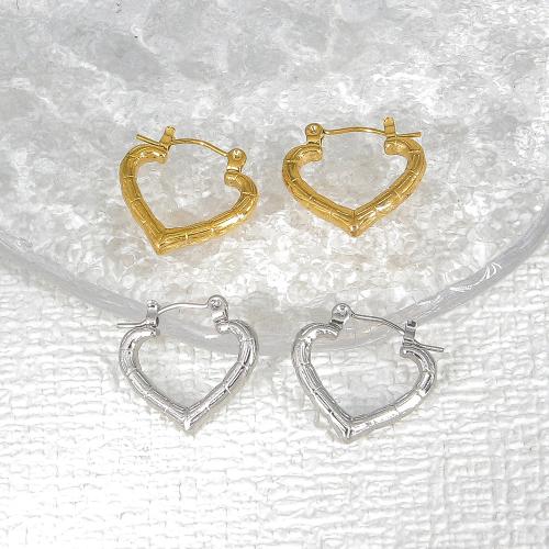 Rustfrit stål Lever Tilbage Earring, 304 rustfrit stål, Heart, mode smykker & for kvinde, flere farver til valg, 20x19mm, Solgt af par