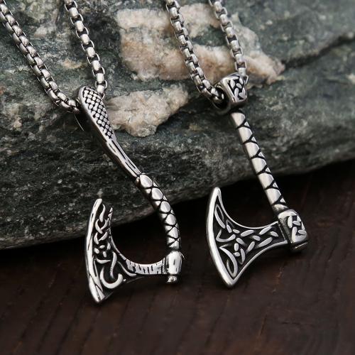 Stainless Steel Jewelry Necklace 304 Stainless Steel Axe polished fashion jewelry & Unisex Length Approx 60 cm Sold By PC