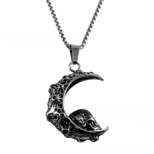 Stainless Steel Jewelry Necklace 304 Stainless Steel Moon fashion jewelry & for man Sold By PC
