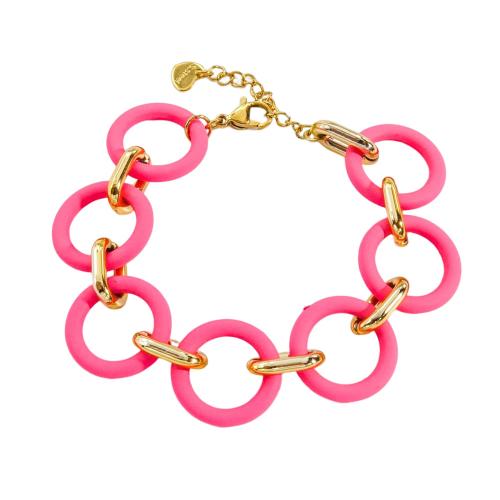 Stainless Steel Jewelry Bracelet, 304 Stainless Steel, with Acrylic, with 3cm extender chain, Vacuum Ion Plating, fashion jewelry & for woman, more colors for choice, Length:17 cm, Sold By PC