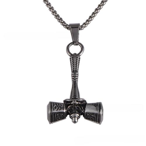 Stainless Steel Jewelry Necklace 304 Stainless Steel hammer fashion jewelry & for man Sold By PC