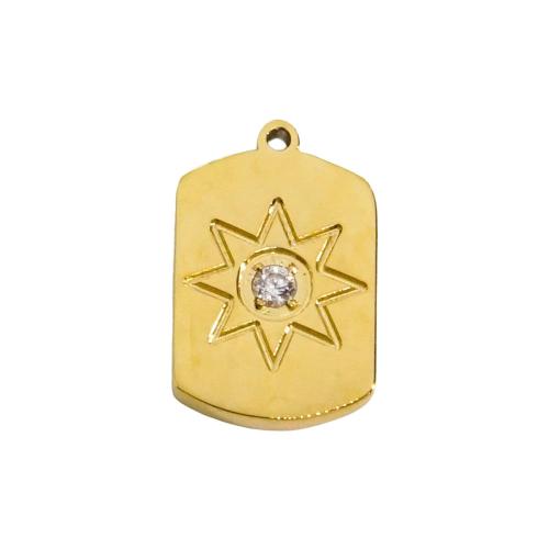 Stainless Steel Pendants 304 Stainless Steel with Cubic Zirconia Vacuum Ion Plating DIY Sold By PC